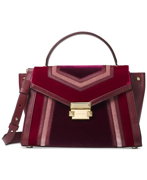 Michael Kors Whitney Tricolor Velvet Top Handle Satchel 